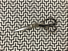 Load image into Gallery viewer, Designer Sunbrella Charcoal Black White Geometric Maze Upholstery Drapery Fabric