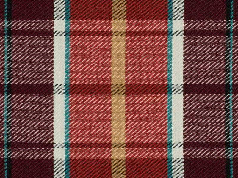 Stain Resistant Teal Blue Greige Cream Charcoal Grey Tartan Plaid  Upholstery Drapery Fabric