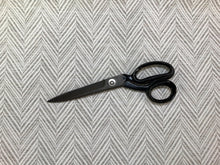 Load image into Gallery viewer, Schumacher Davis Birch Gray White Chevron Upholstery Fabric