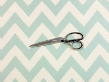Load image into Gallery viewer, Designer Seafoam Aqua Cream Geometric Chevron Upholstery Drapery Fabric