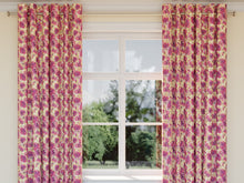 Load image into Gallery viewer, Heavy Duty Purple Magenta Pink Green Black Floral Upholstery Drapery Fabric