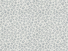 Load image into Gallery viewer, Linen Rayon Off White Grey Steel Blue Cheetah Animal Print Drapery Fabric