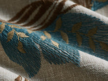 Load image into Gallery viewer, Beige Blue Olive Green Sage Botanical Floral Embroidered Drapery Fabric