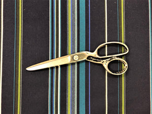 Navy Blue Teal Green Sunbrella Outdoor Marine Awning Stripe Upholstery Drapery Fabric