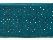 Load image into Gallery viewer, 3" Wide Gold Beaded Velvet Mocha Brown Black Midnight Blue Teal Drapery Tape Trim