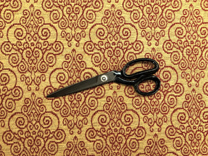 Beige Wheat Red Swirl Medallion Tapestry Water & Stain Resistant Upholstery Fabric