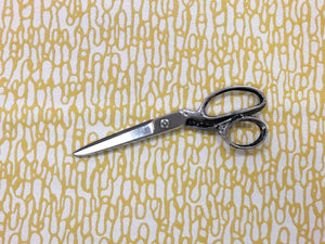 Designer Water Resistant Indoor Outdoor Yellow Cream Abstract Upholstery Fabric