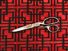 Load image into Gallery viewer, MAXWELL GRAND CENTRAL Volcano Black Red Geometric Fret Cut Velvet Upholstery Fabric