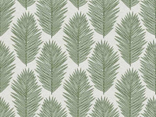 Load image into Gallery viewer, Green Off White Embroidered Fern Botanical Drapery Fabric