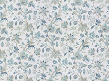 Load image into Gallery viewer, Cream Blue Seafoam Taupe Floral Jacobean Upholstery Drapery Fabric