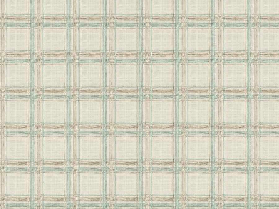 Cream Seafoam Aqua Blue Grey Plaid Drapery Fabric