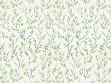 Load image into Gallery viewer, Cream Seafoam Aqua Blue Green Floral Drapery Fabric