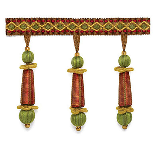 Schumacher Addington Molded Tassel Fringe Trim 63280 / Rosewood