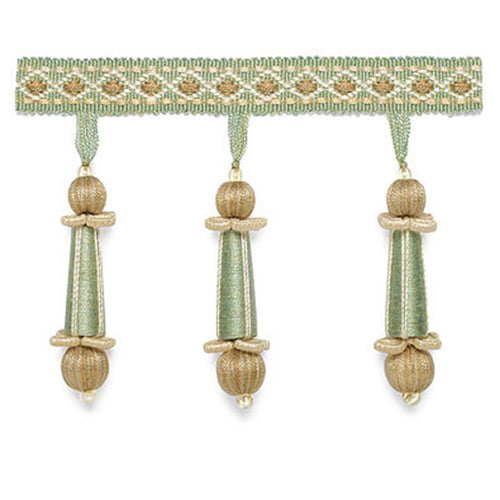 Schumacher Addington Molded Tassel Fringe Trim 63282 / Mineral