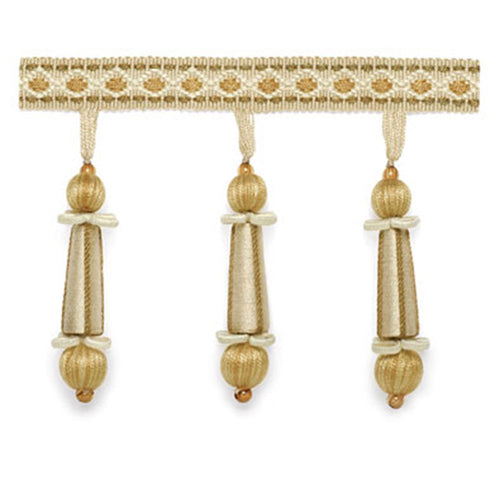 Schumacher Addington Molded Tassel Fringe Trim 63283 / Champagne