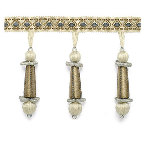 Schumacher Addington Molded Tassel Fringe Trim 63284 / Moonstone