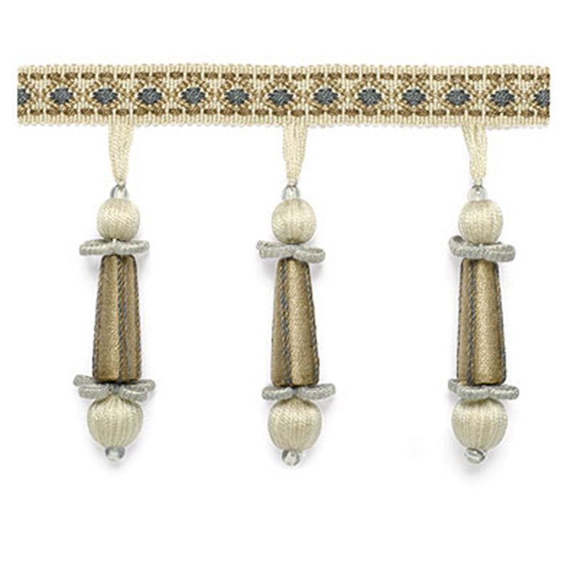 Schumacher Addington Molded Tassel Fringe Trim 63284 / Moonstone