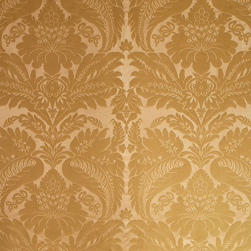 SCHUMACHER BENNET SILK DAMASK FABRIC 63732 / ROSE QUARTZ