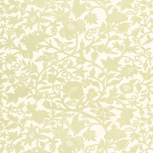 SCHUMACHER SISSINGHURST CREWEL FABRIC 63760 / IVORY