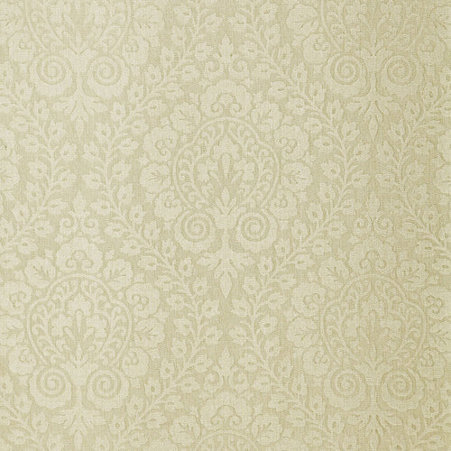 SCHUMACHER AMALFI DAMASK FABRIC 64691 / GREIGE