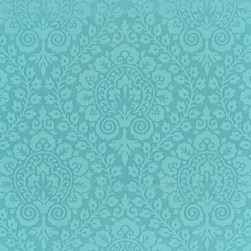 SCHUMACHER AMALFI DAMASK FABRIC 64693 / POOL