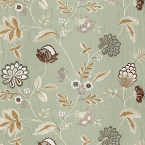 SCHUMACHER PALAMPORE EMBROIDERY FABRIC 64840 / MINERAL