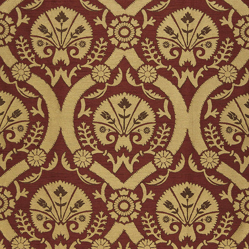 SCHUMACHER TAZA DAMASK FABRIC 65771 / SPICE