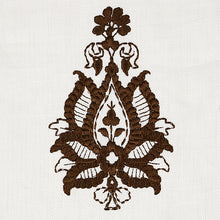 Load image into Gallery viewer, SCHUMACHER JAIPUR LINEN EMBROIDERY FABRIC 65801 / BROWN