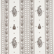 Load image into Gallery viewer, SCHUMACHER JAIPUR LINEN EMBROIDERY FABRIC 65801 / BROWN