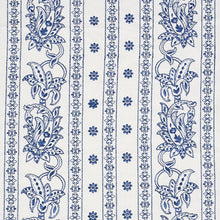 Load image into Gallery viewer, SCHUMACHER JAIPUR LINEN EMBROIDERY FABRIC 65802 / BLUE