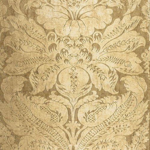 SCHUMACHER CORDWAIN DAMASK FABRIC 65872 / GILT