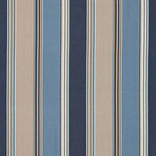 Load image into Gallery viewer, SCHUMACHER ADDISON COTTON STRIPE FABRIC 66002 / INDIGO