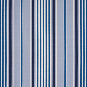 SCHUMACHER MINZER COTTON STRIPE FABRIC 66014 / BLUE