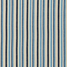 Load image into Gallery viewer, SCHUMACHER KIAWAH STRIPE FABRIC 66030 / INDIGO