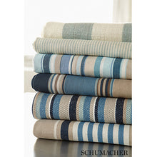 Load image into Gallery viewer, SCHUMACHER TYBEE STRIPE FABRIC 66051 / OCEAN
