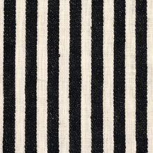 Load image into Gallery viewer, SCHUMACHER SUMMERVILLE LINEN STRIPE FABRIC 66096 / BLACK