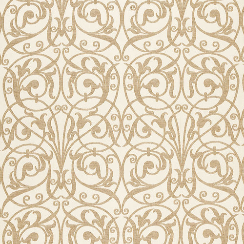SCHUMACHER CHARLESTON WOOL MADRAS FABRIC 66300 / TAUPE