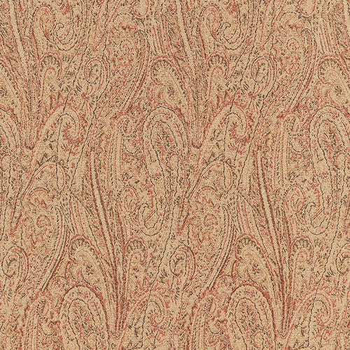 SCHUMACHER CAMERON WOOL PAISLEY FABRIC 66700 / CLAY