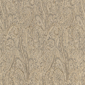 SCHUMACHER CAMERON WOOL PAISLEY FABRIC 66702 / BUCKSKIN