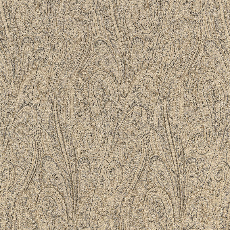 SCHUMACHER CAMERON WOOL PAISLEY FABRIC 66702 / BUCKSKIN