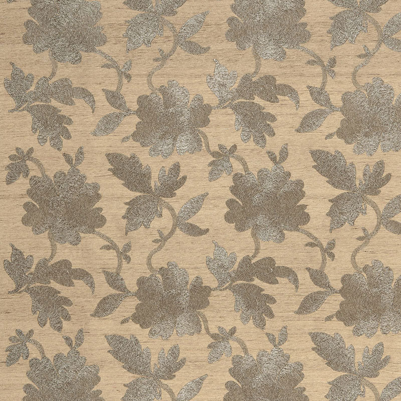 Schumacher Moon Garden Embroidery Fabric 66850 / Pewter
