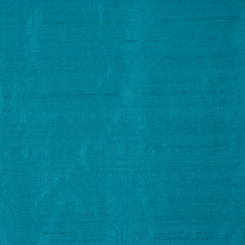 Pure Handwoven Silk Dupioni Drapery Fabric Blue Aqua / Catalina