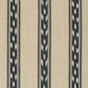 SCHUMACHER MOJAVE IKAT STRIPE FABRIC 67510 / EBONY