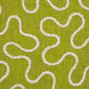 SCHUMACHER MEANDER EMBROIDERY FABRIC 67604 / LEAF