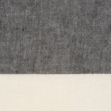 Load image into Gallery viewer, SCHUMACHER VISTA LINEN STRIPE FABRIC 67944 / CARBON AND WHITE