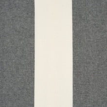 Load image into Gallery viewer, SCHUMACHER VISTA LINEN STRIPE FABRIC 67944 / CARBON AND WHITE