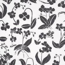 Load image into Gallery viewer, Schumacher Orchids Have Dreams Fabric 180510 / Soft Black