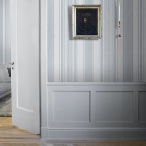 Schumacher Linen Stripe Wallpaper 6860 / Blue