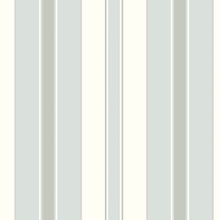 Load image into Gallery viewer, Schumacher Stockholm Stripe Wallpaper 6878 / Sky And Silver