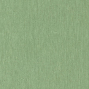 SCHUMACHER LANGE GLAZED LINEN FABRIC / PESTO